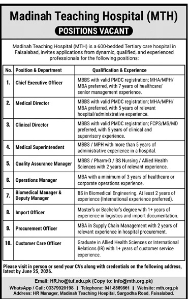 Ayub Teaching Hospital (ATH) Jobs 2026 2026 — Official Newspaper Advertisement | SkillzDunya