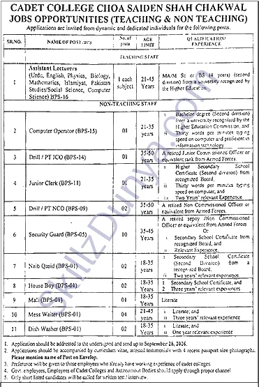Peshawar Development Authority (PDA) Chakwal Jobs 2026 — Security Guard, Mess Waiter & 9 More Posts — Official Newspaper Advertisement | SkillzDunya