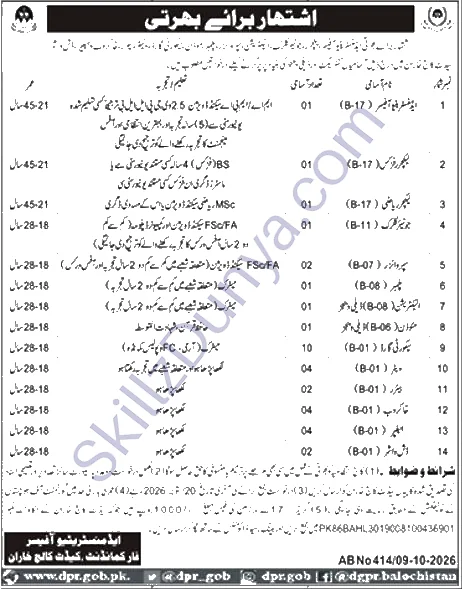 Cadet College Kharan — Cadet College Kharan Jobs 2026 — Security Guard, Waiter & 12 More Posts Pakistan