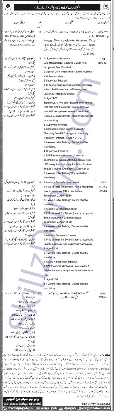 Counter Terrorism Department (CTD) Jobs 2026 — Assistant Computer Operators, Supervisors & 3 More Posts — Official Newspaper Advertisement | SkillzDunya