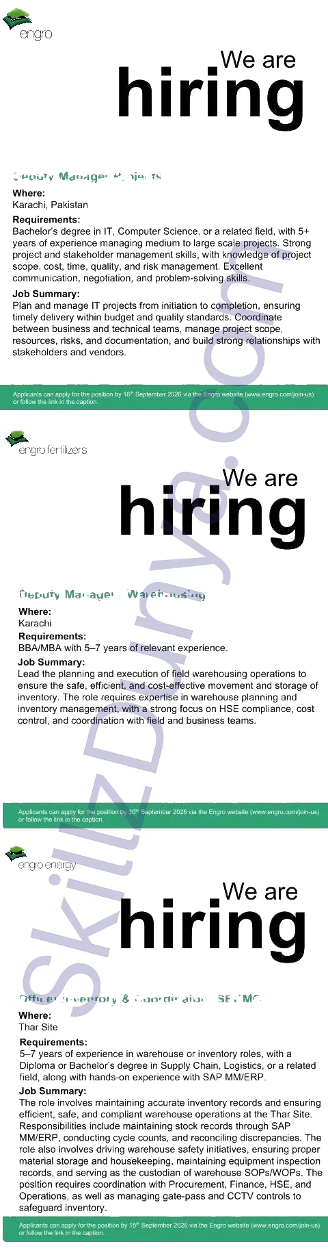 Engro Group Jobs 2026 — Management, Technical — Official Newspaper Advertisement | SkillzDunya