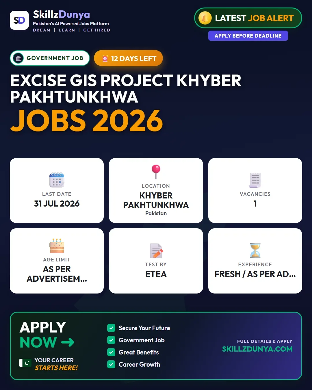 Excise Gis Project — Excise GIS Project Khyber Pakhtunkhwa Jobs 2026 | ETEA Pakistan