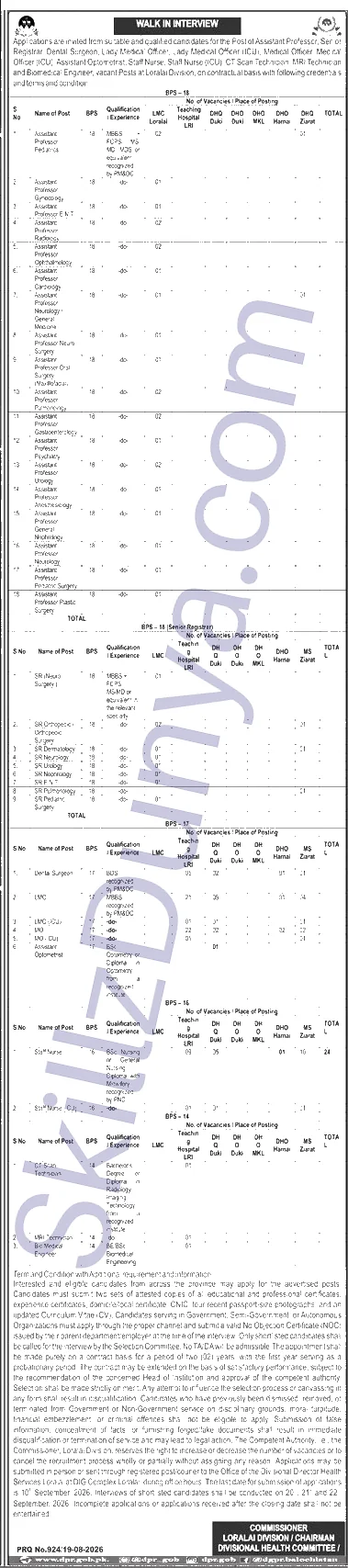 Government Health Department Jobs 2026 — Teaching Faculty, Medical Officers & 3 More Posts — Official Newspaper Advertisement | SkillzDunya