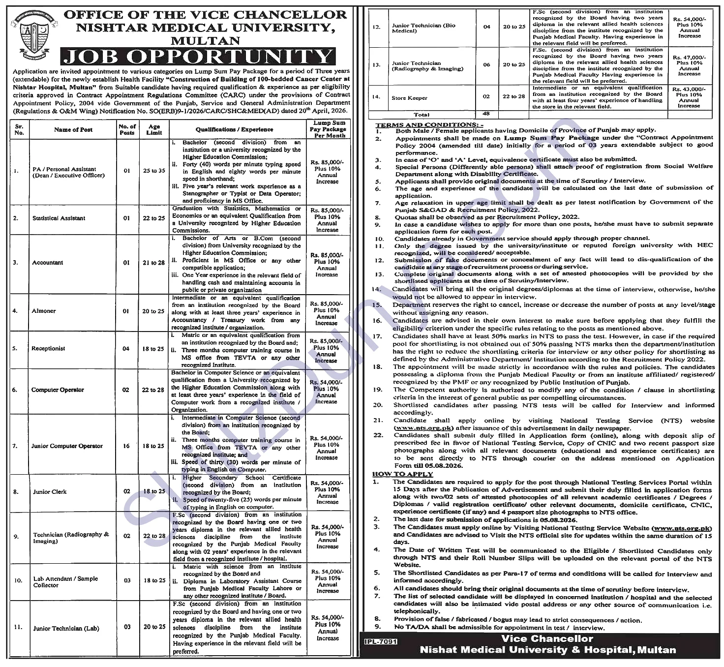 High Commission Multan Jobs 2026 — Junior Computer Operator, Receptionist & 10 More Posts — Official Newspaper Advertisement | SkillzDunya