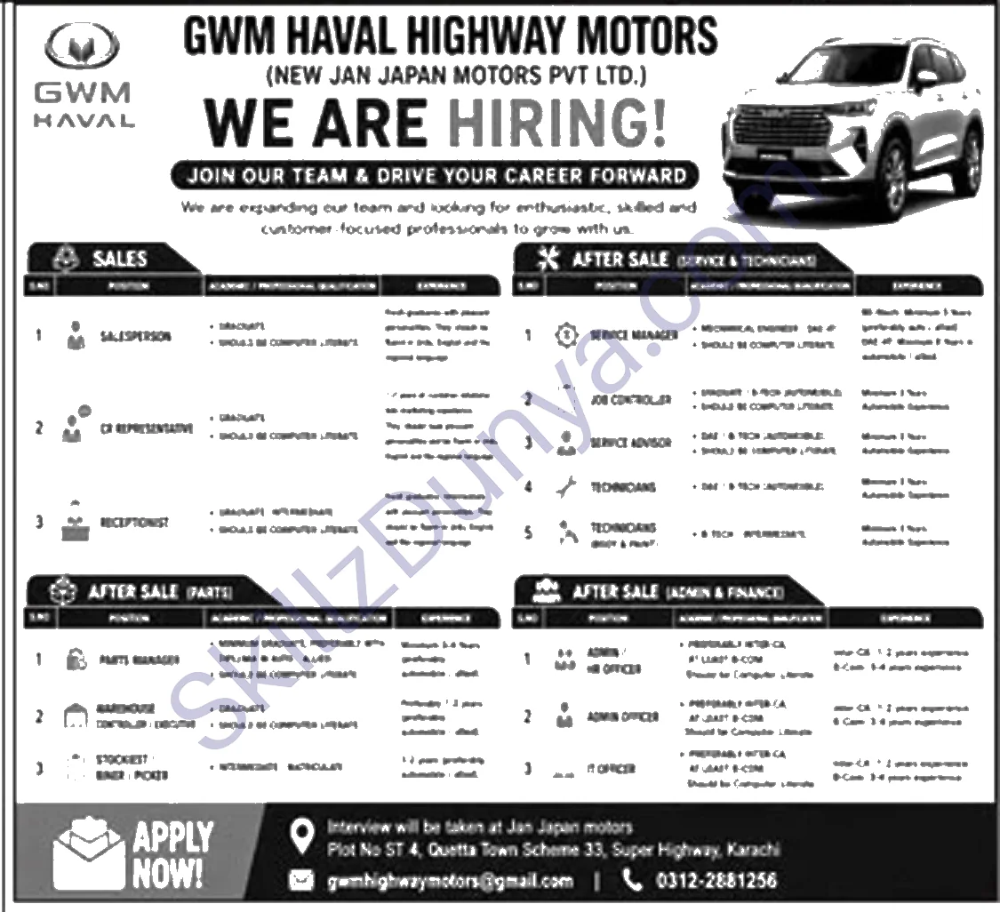 Highway Department Jobs 2026 — Official Newspaper Advertisement | SkillzDunya