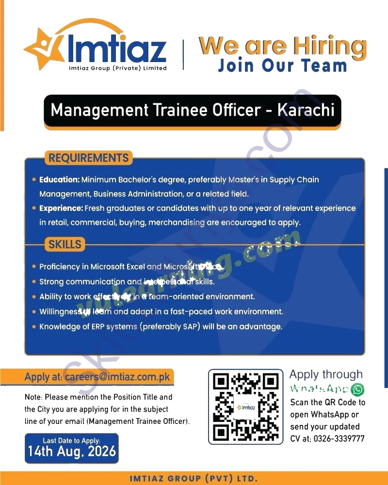 Imtiaz Group (Private) Limited Karachi Jobs 2026 — Official Newspaper Advertisement | SkillzDunya