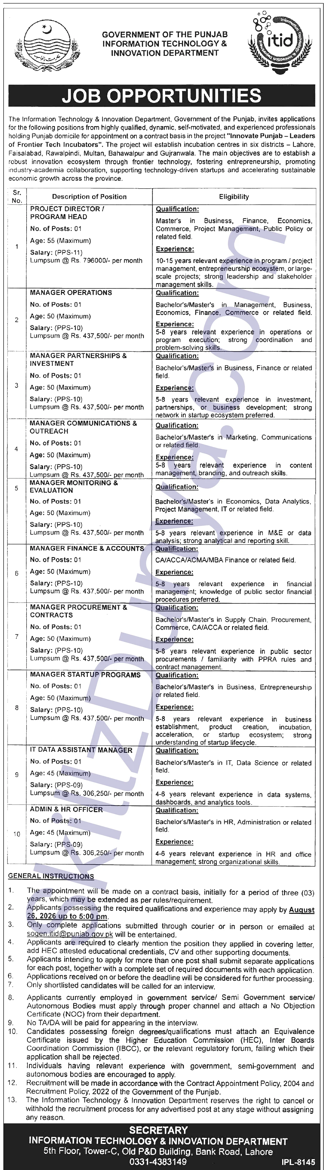 Information & Culture Department Jobs 2026 — Managers — Official Newspaper Advertisement | SkillzDunya