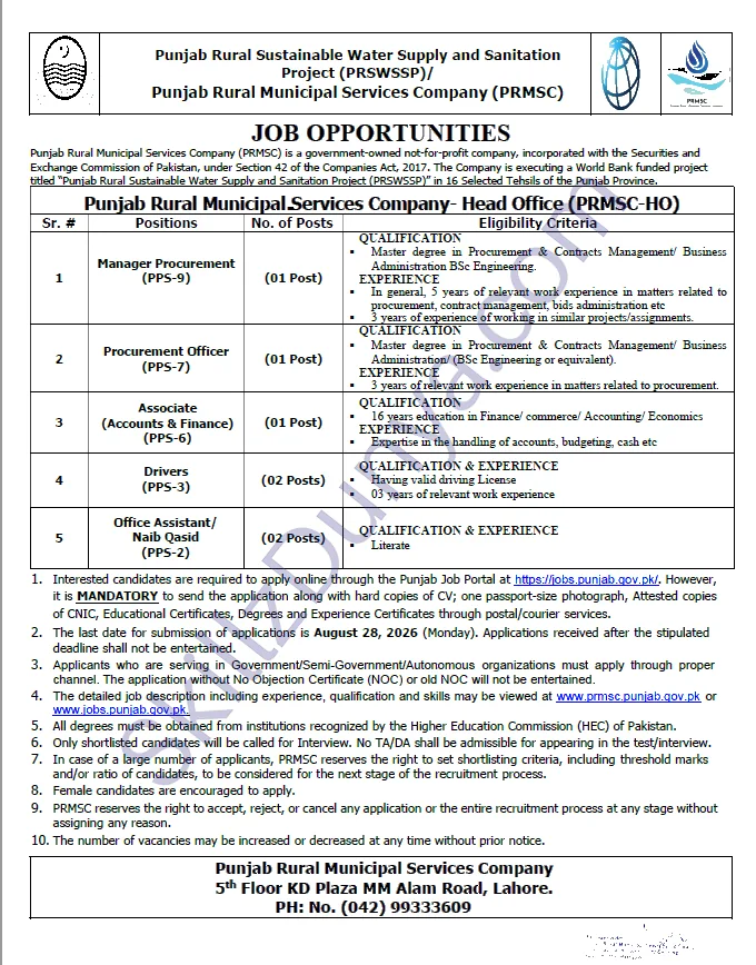 Lgcd Govt Of Punjab — LGCD Govt of Punjab Lahore Jobs 2026 — Driver, Office Assistant / Naib Qasid & 3 More Posts Pakistan