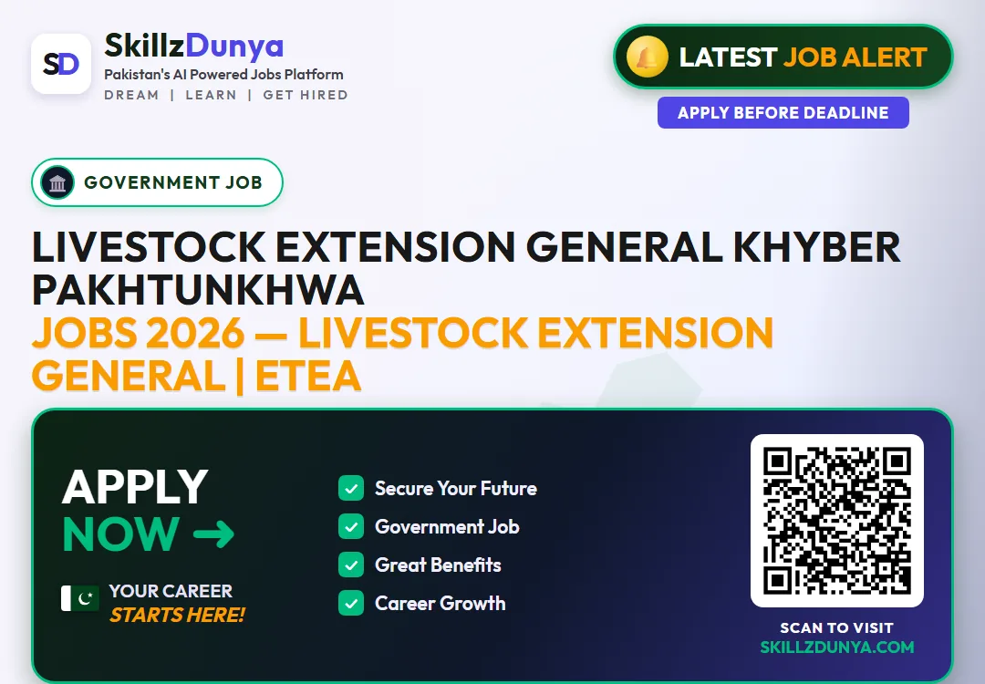 Livestock Extension General Khyber Pakhtunkhwa Jobs 2026 — Livestock Extension General | ETEA — Official Newspaper Advertisement | SkillzDunya