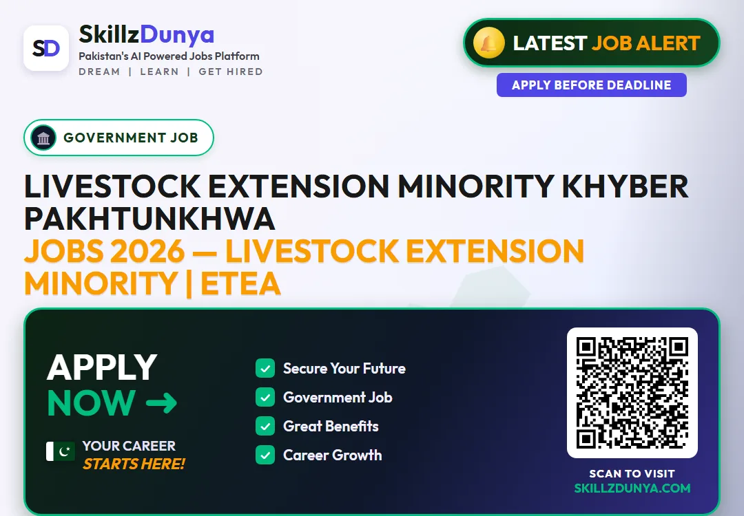 Livestock Extension Minority Khyber Pakhtunkhwa Jobs 2026 — Livestock Extension Minority | ETEA — Official Newspaper Advertisement | SkillzDunya