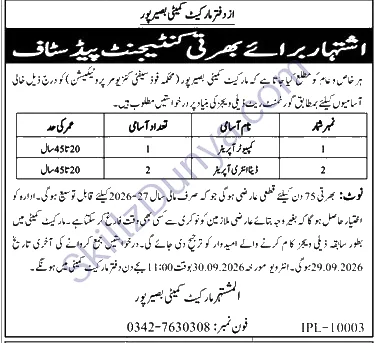 Market Committee Bahawalpur — Market Committee Bahawalpur Jobs 2026 — Data Entry Operator, Computer Operator Pakistan
