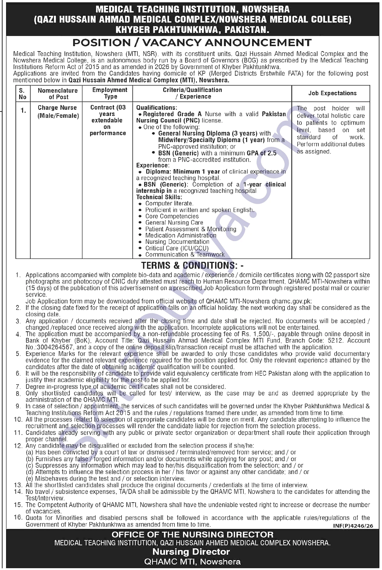 Hayatabad Medical Complex Jobs 2026 — Nowshera Medical College — Official Newspaper Advertisement | SkillzDunya