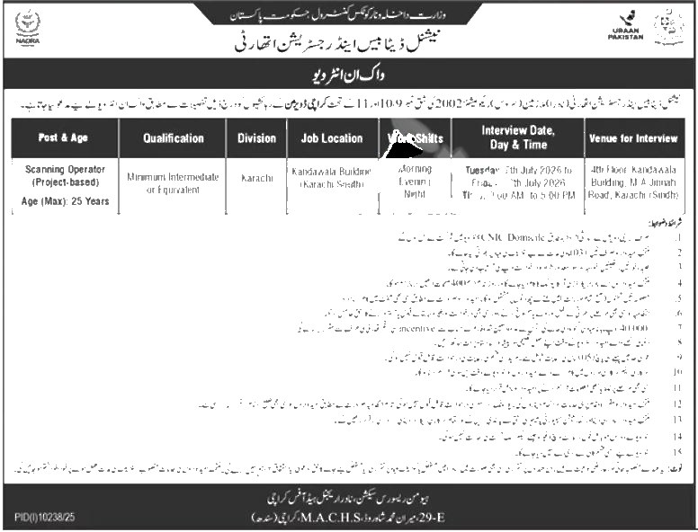 Nadra Class Jobs 2026 2026 — Official Newspaper Advertisement | SkillzDunya