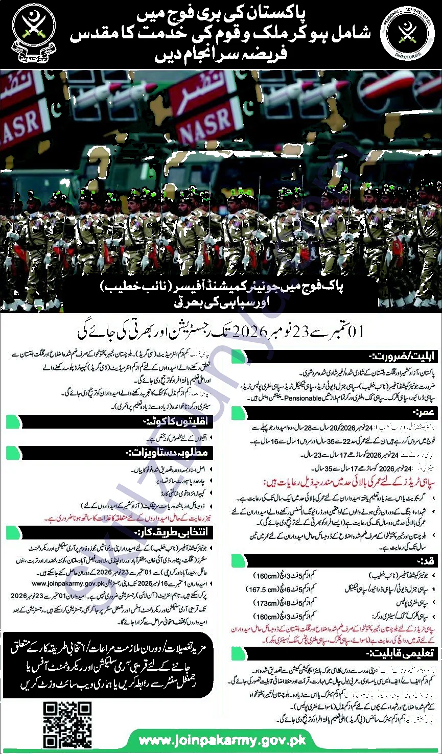 Pak Army Rawalpindi Jobs 2026 — Sipahi General Duty, Sipahi Technical & 5 More Posts — Official Newspaper Advertisement | SkillzDunya