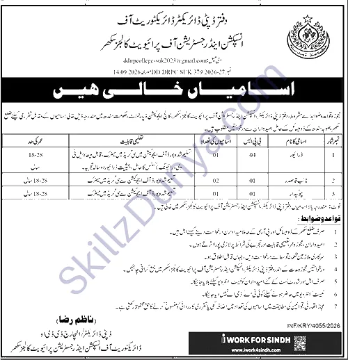 Private Company Sukkur Jobs 2026 — Chowkidar, Driver, Naib Qasid — Official Newspaper Advertisement | SkillzDunya