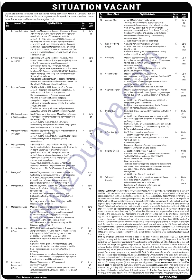 Public Sector Organization Jobs 2026 — Office Assistants, Helpline Officers & 3 More Posts — Official Newspaper Advertisement | SkillzDunya