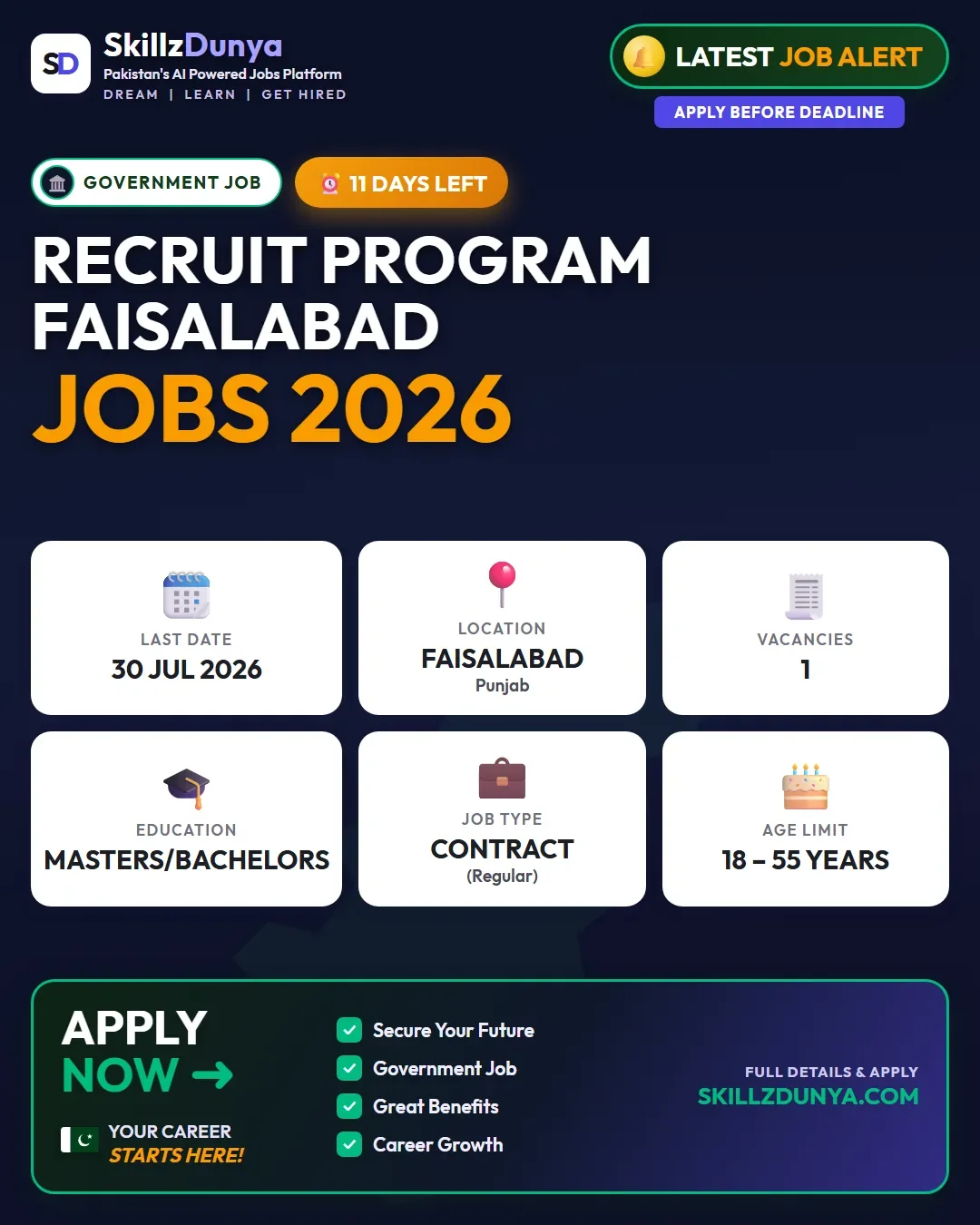 Recruit Program Faisalabad Jobs 2026 — Official Newspaper Advertisement | SkillzDunya