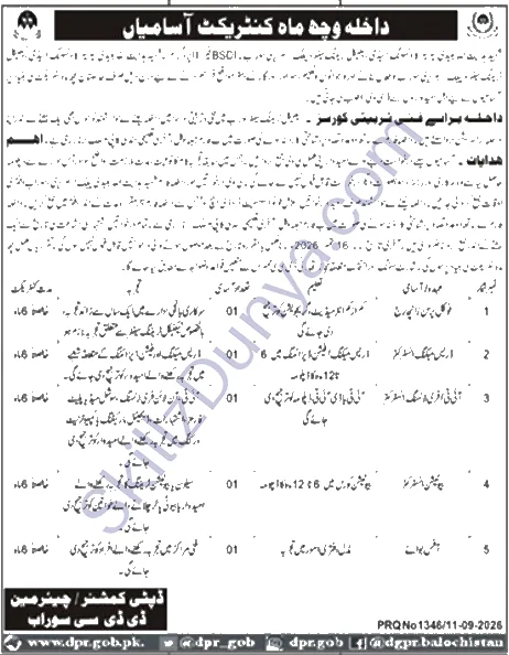 Shaheed Hidayatullah Baloch Caretaker Academy Surab — Shaheed Hidayatullah Baloch Caretaker Academy Surab Jobs 2026 — Fitter Pipe, Draftsman & 3 More Posts Pakistan