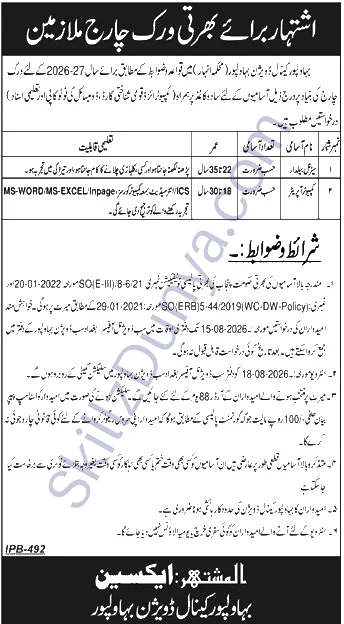 Sindh Irrigation Department Jobs 2026 — Jangal Beldar, Kachra Peetwar — Official Newspaper Advertisement | SkillzDunya