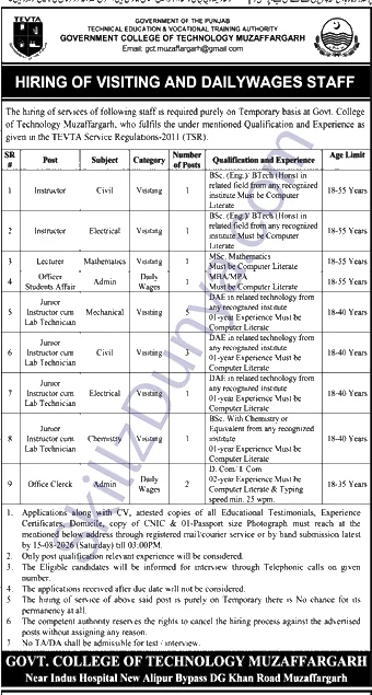 TEVTA — TEVTA Jobs 2026 — Teaching, Non-Teaching Pakistan